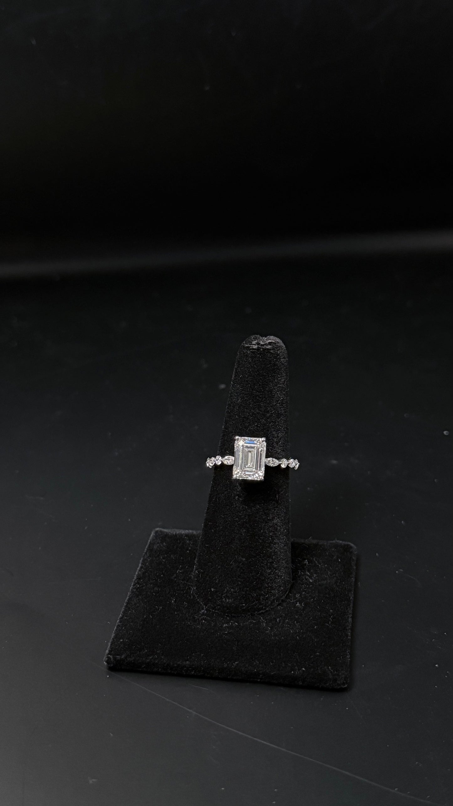 Emerald cut lab diamond ring