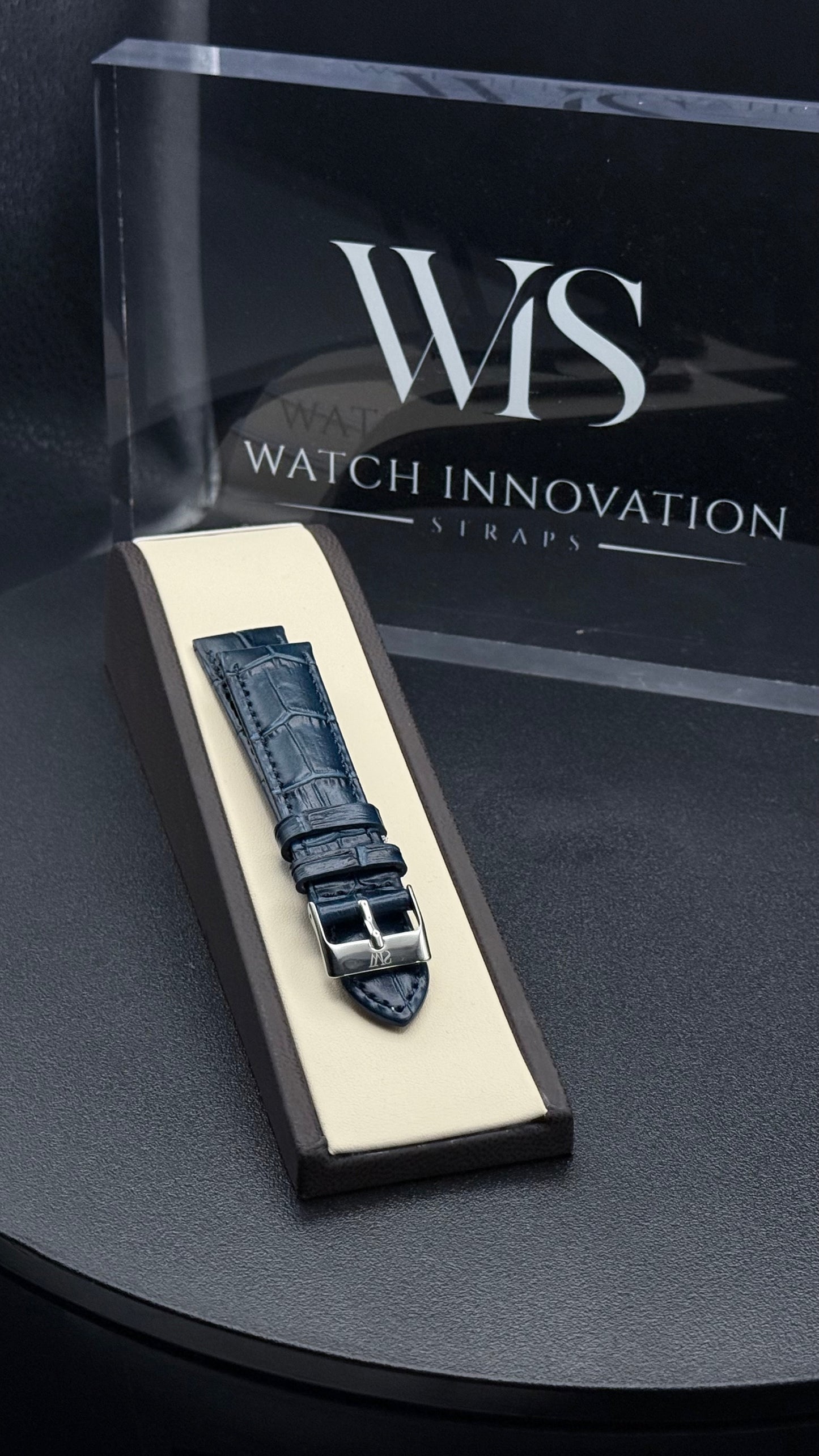 Alligator- Blue- 20mm leather strap