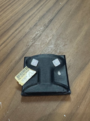 N/A White Gold Square Diamond Studs