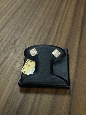 N/A Square Yellow Gold Studs