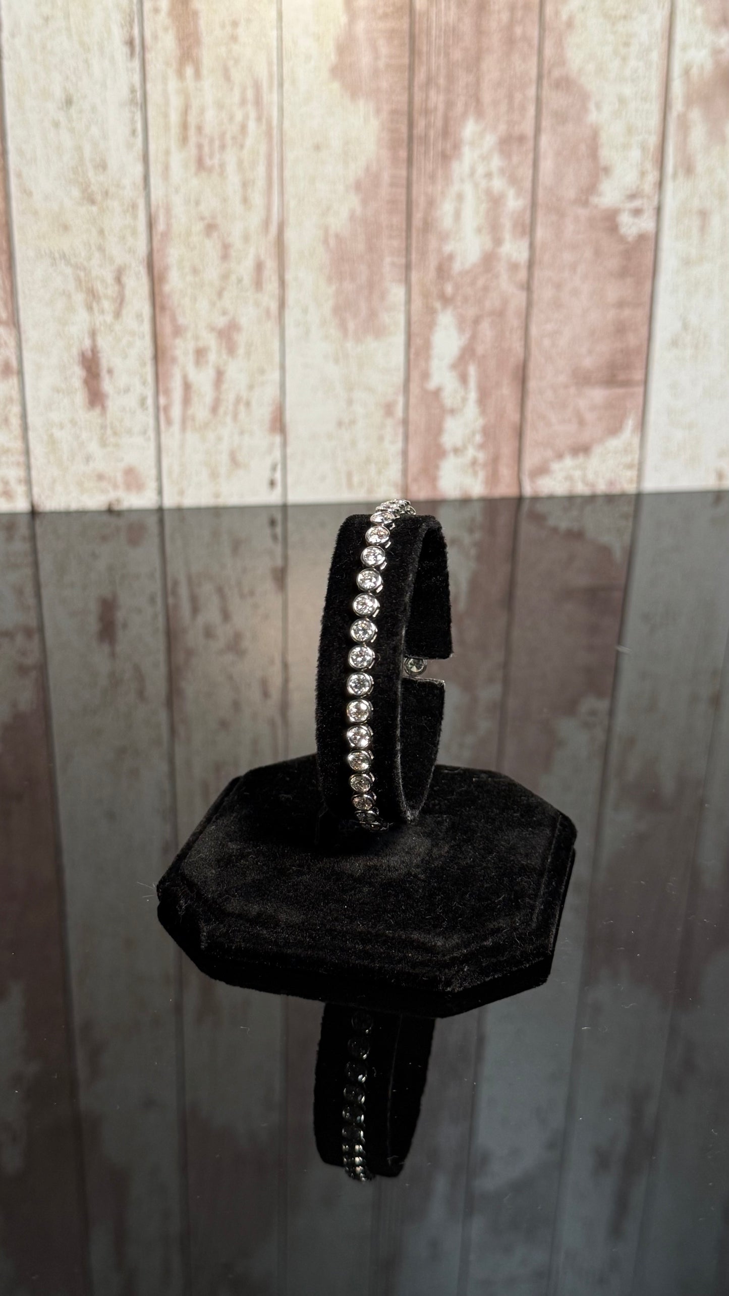 14K WG Round Cut Diamond Tennis Bracelet