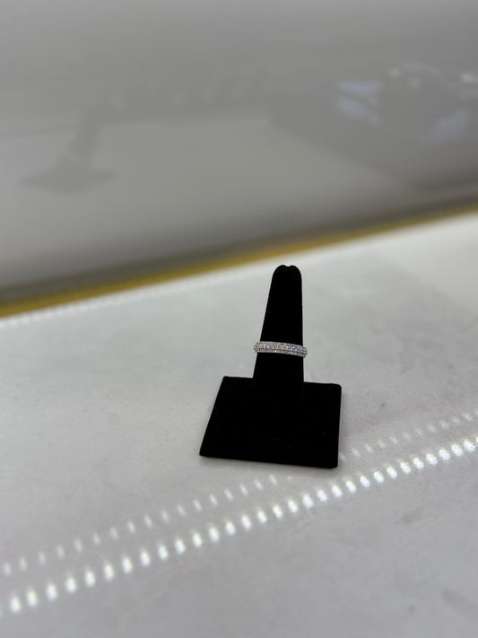 3 Row Diamond Ring White Gold