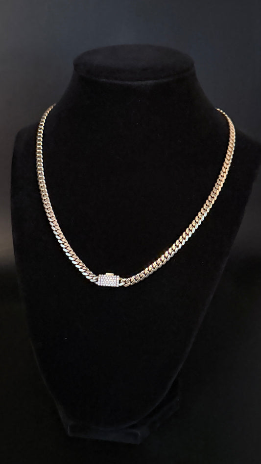 Yellow gold natural diamond chain
