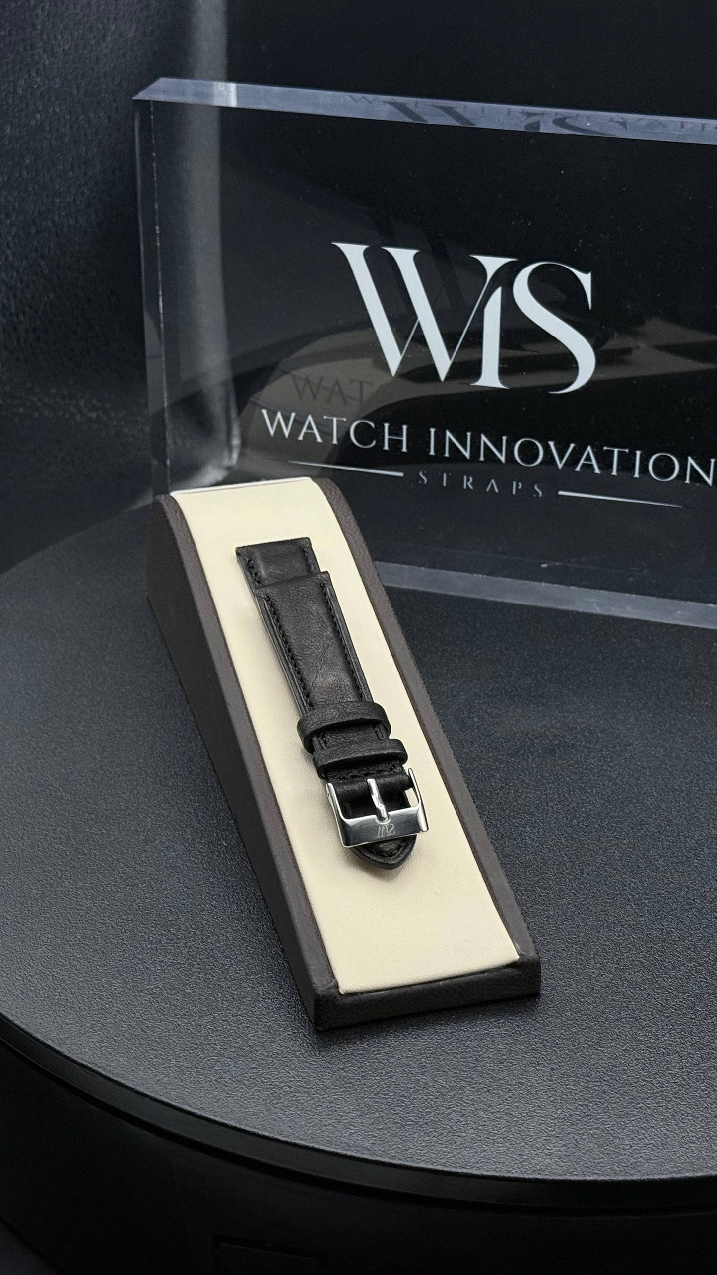 Calfskin- Black- 20mm leather strap