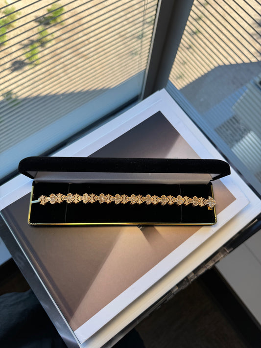 Yellow Gold Cross Bracelet