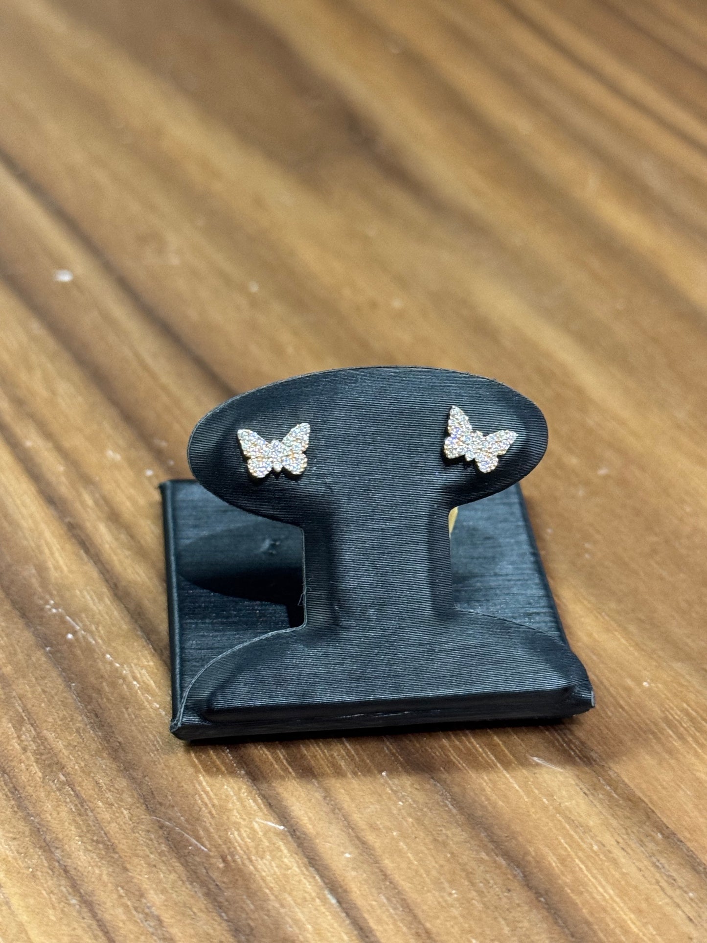 N/A Mini Yellow Gold Butterfly Studs
