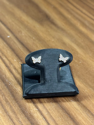 N/A Mini Yellow Gold Butterfly Studs